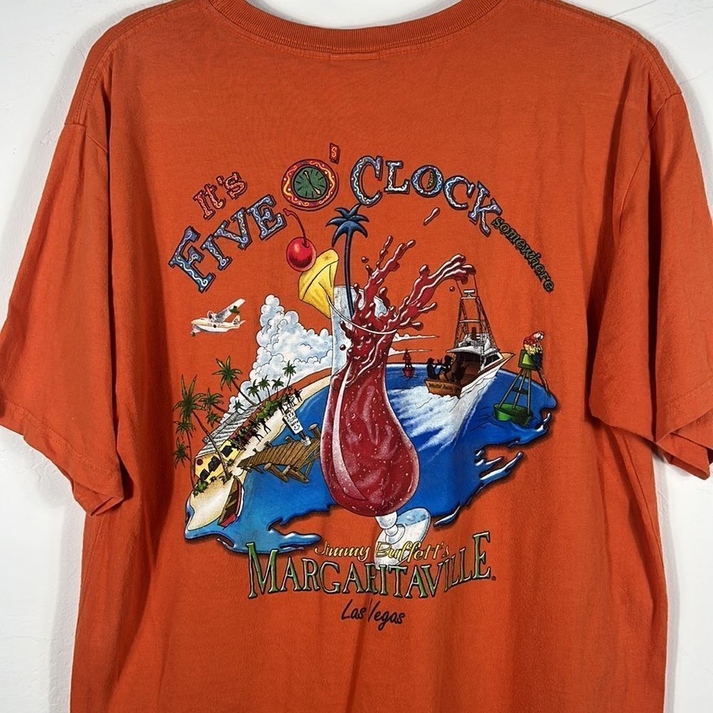 🏝️☀️ Vintage JIMMY BUFFET’S MARGARITAVILLE Las Vegas Graphic Tee - Sz L - GUC